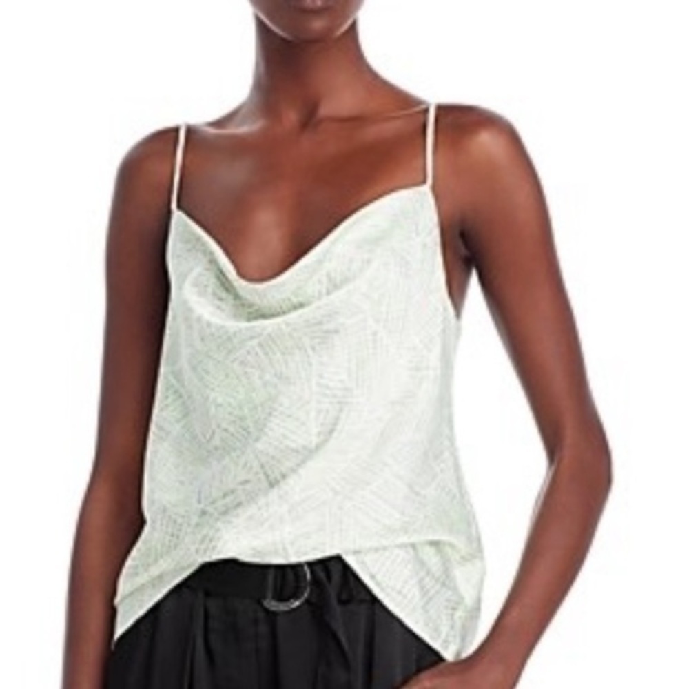 Wayf women’s mint print Axel Cowl Neck Camisole NWT size XL